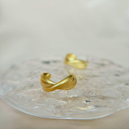 Emma Matte Gold Hoops