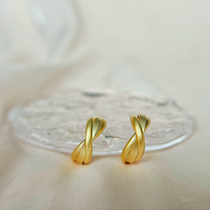 Emma Matte Gold Hoops