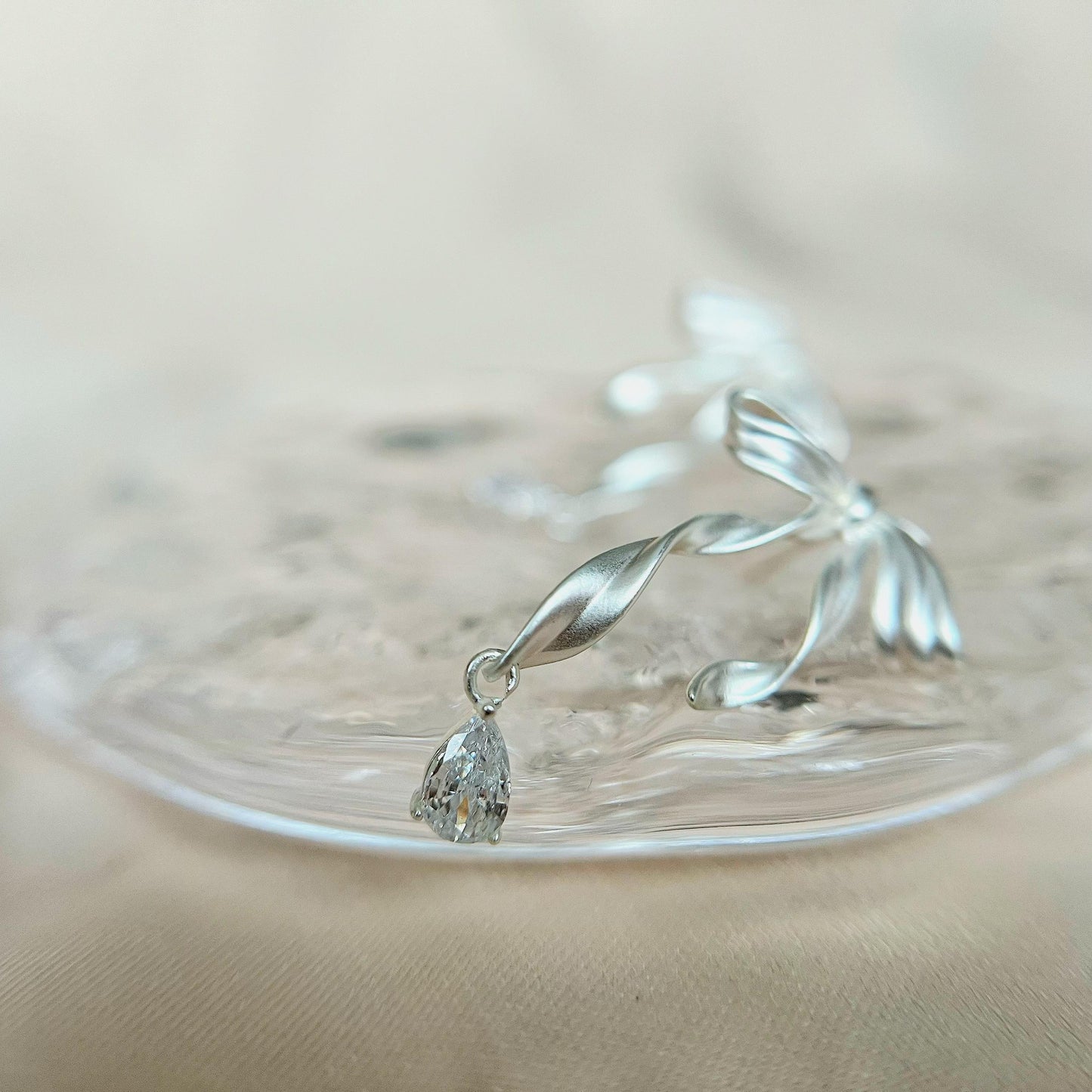 Sugar Ballet Bow Silver Earrings