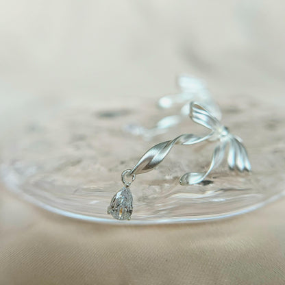 Sugar Ballet Bow Silver Earrings