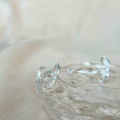Sugar Ballet Bow Silver Earrings
