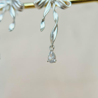 Sugar Ballet Bow Silver Earrings